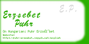 erzsebet puhr business card